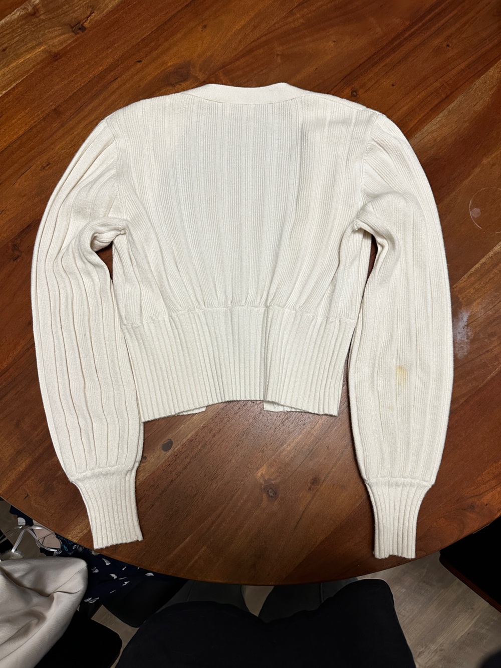 Wilfred Cream Ribbed Cropped Button Cardigan - Picture 2 of 3